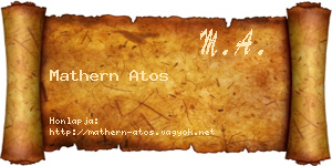 Mathern Atos névjegykártya